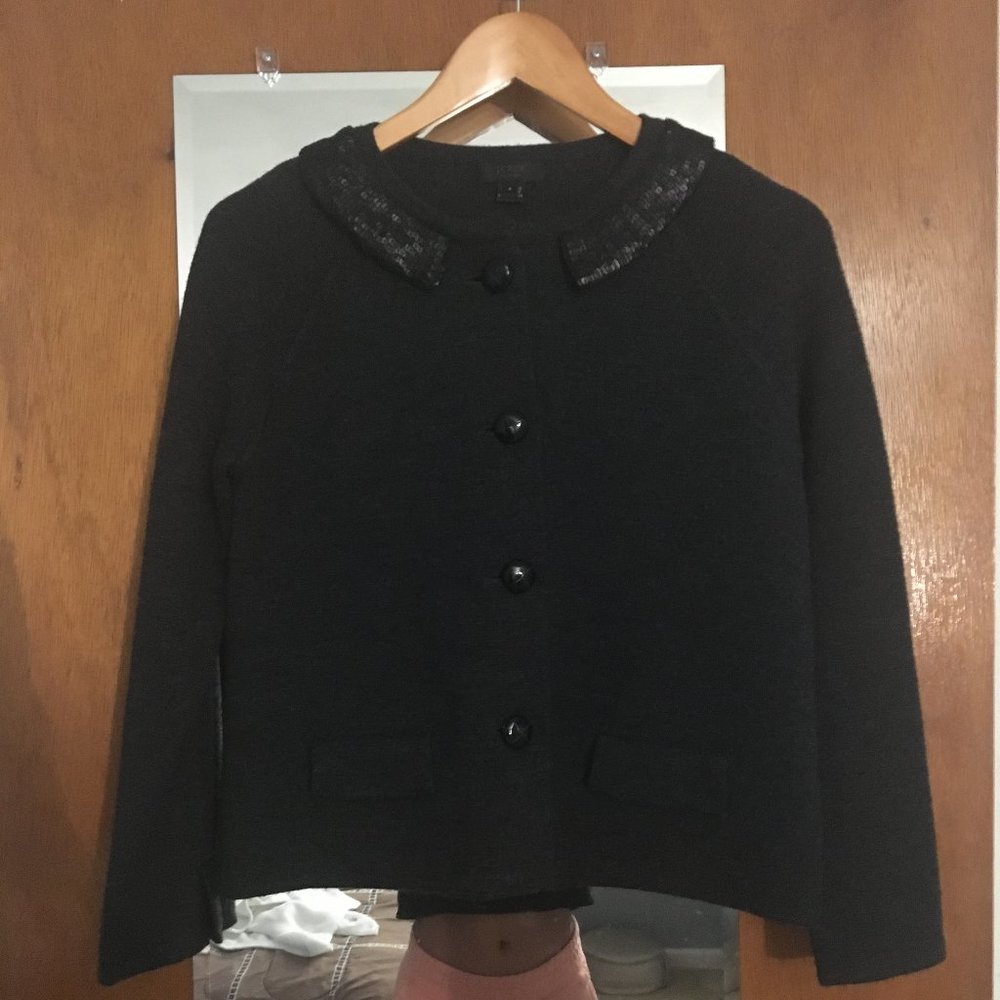 Womens J.Crew Collared Wool Sweater/Cardigan